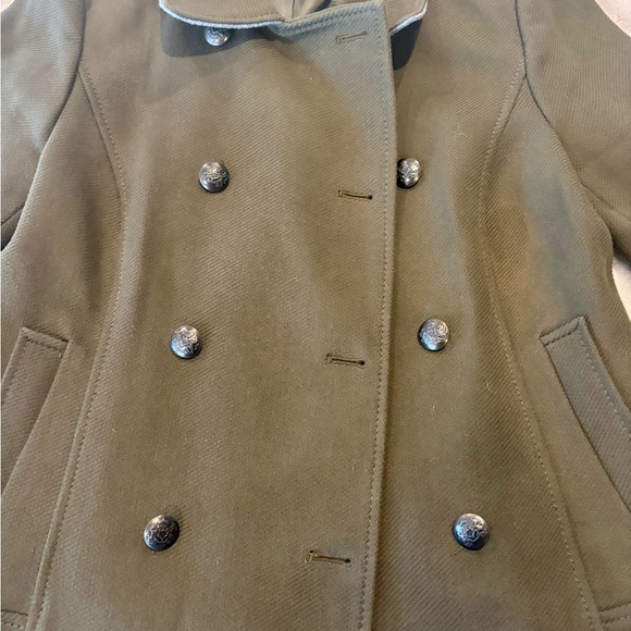 Banana Republic Olive Double-Breasted Pea Coat - Picture 3 of 7